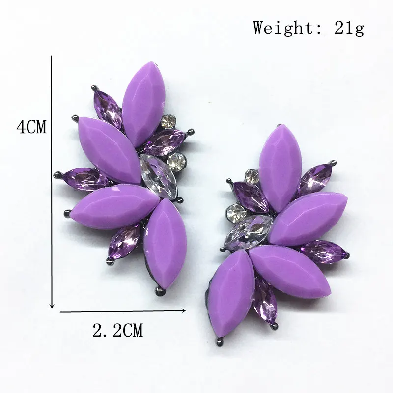 2018 Elegant Crystal Opal Stone Stud Earrings Christmas Party for Women Trendy 19 colors|stud earrings|stone stud earringsearrings women |