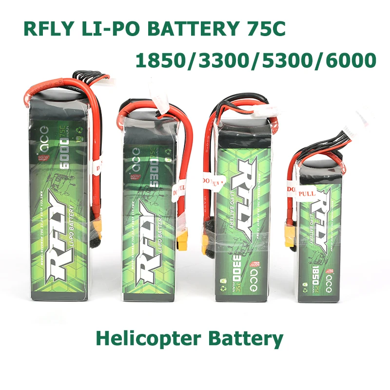 

Аккумуляторная батарея RFLY R-FLY 6S, 1850 мА/ч, 3300 мА/ч, 5300 мА/ч, 6000 мА/ч, 75С для 700 вертолета, 70, 90