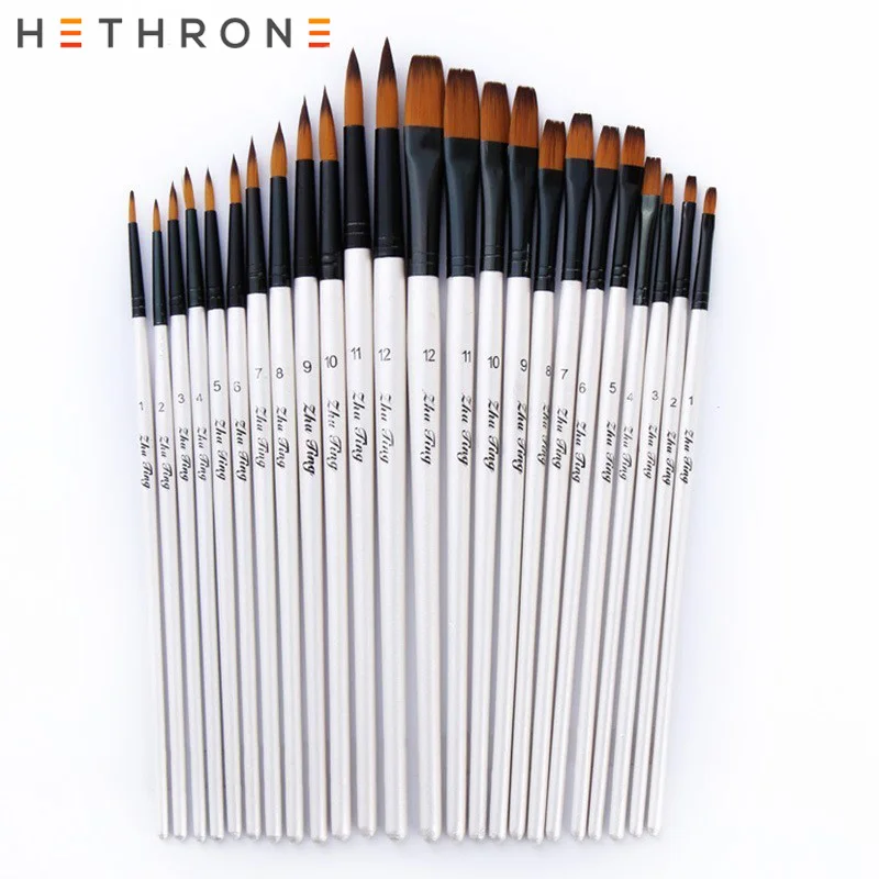 Hethrone 12 шт./компл. профессиональная масляная Акварельная кисть товары для