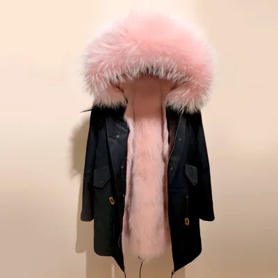 29 OFTBUY, водонепроницаемая длинная парка, зимняя куртка для женщин, пальто из натурального меха енота, воротник из лисьего меха, верхняя одежда, Корейская Новинка - Цвет: 29