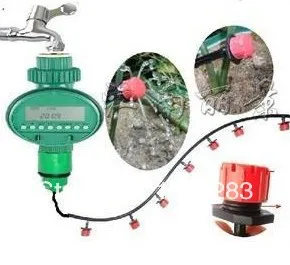 

New arrival irrigation system 20m 4/7'' hose with emitters and timer watering automatical controller