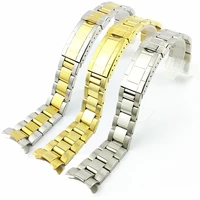 new watchband watch band 20mm men full stainless steel butterfly clasp gold silver for rol daytona submariner gmt strap