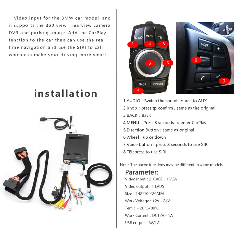 2018 Новый IOS автомобилей Mirrorlink Apple Airplay Android Auto CarPlay коробка для BMW 1/2/3/4 /5/7 серии X3 X4 X5