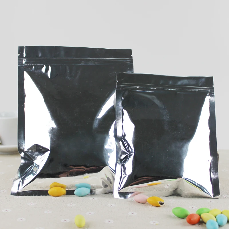 7 7*10 см полупрозрачная сумка из алюминиевой фольги с замком на молнии/серебристая