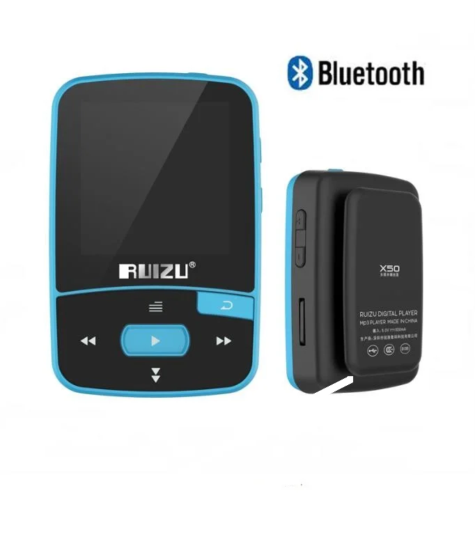 Оригинальный мини спортивный MP3 плеер RUIZU X50 с Bluetooth 8 Гб поддержка tf карты fm радио