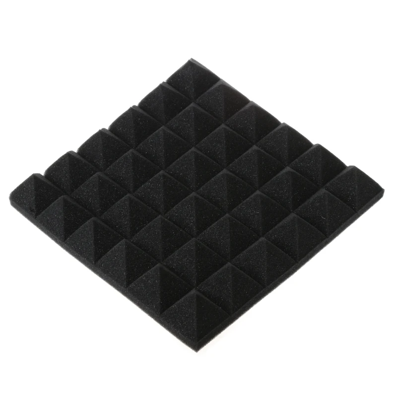 BK TIKAA 30x30x5 см Пирамида огнестойкая пена для звукоизоляции студия акустическое регулирование звука поглощение Клин плитка - Цвет: BK