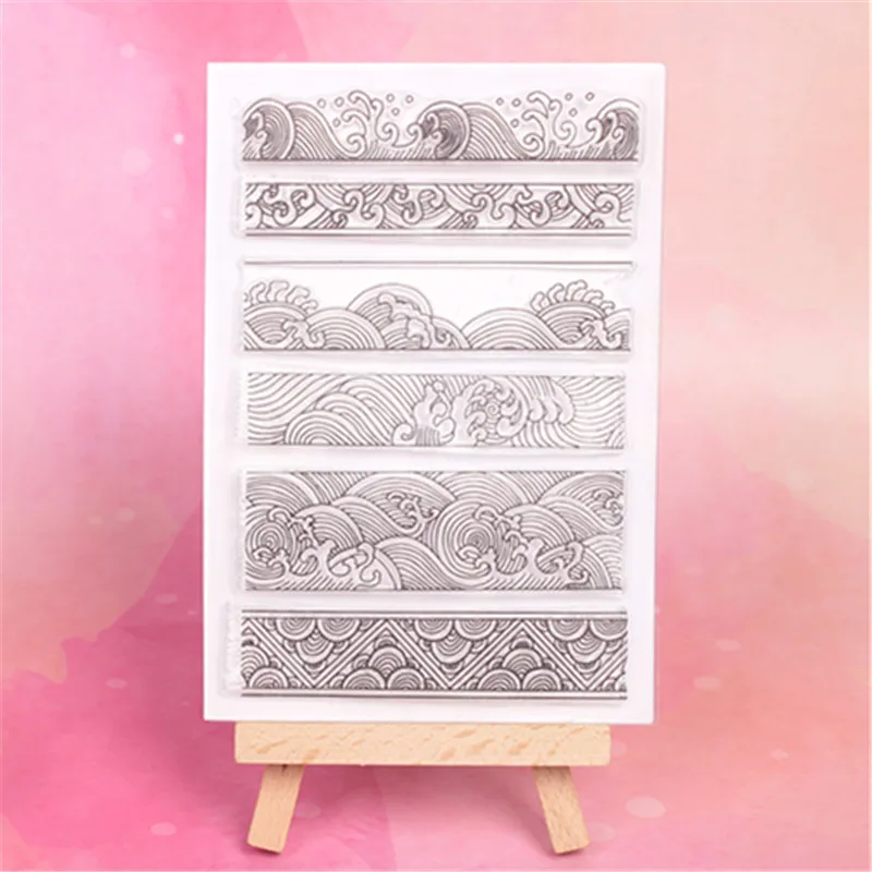 Волнистый фон прозрачный чистый силикон штамп/печать для DIY