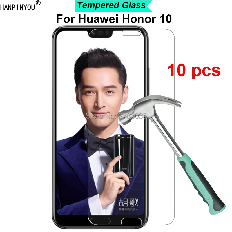 

10 шт./лот для Huawei Honor 10 5,84 "9 H твердость 2.5D ультра-тонкая закаленная Защитная стеклянная пленка для экрана Защита