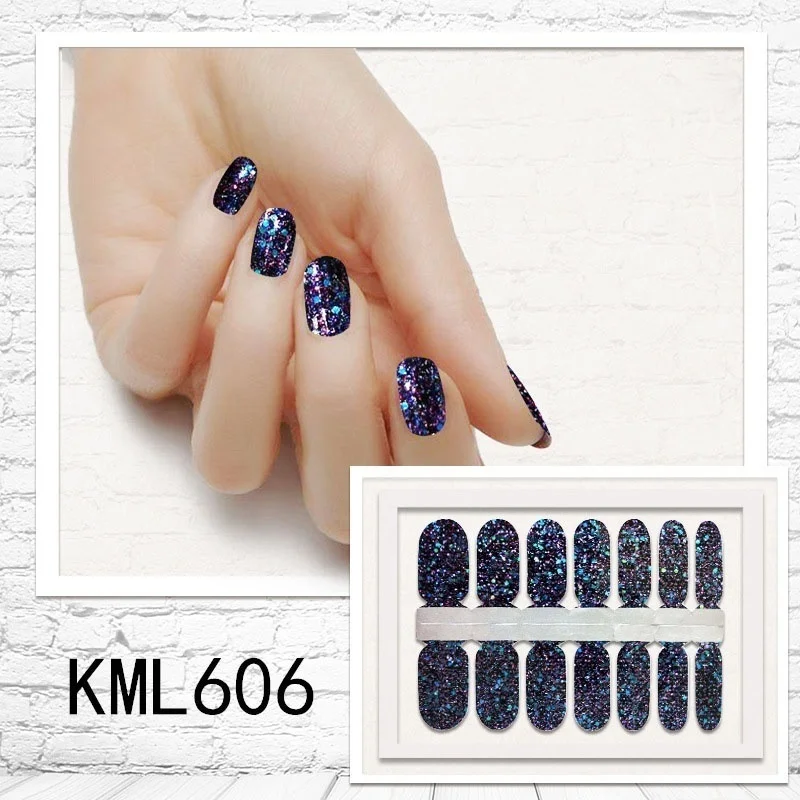 KML606 LADY KINDOM beauty DIY патч для ногтей самоклеющиеся наклейки для ногтей градиентный цвет наклейки-лак для ногтей водонепроницаемые полоски для ногтей - Цвет: KML606