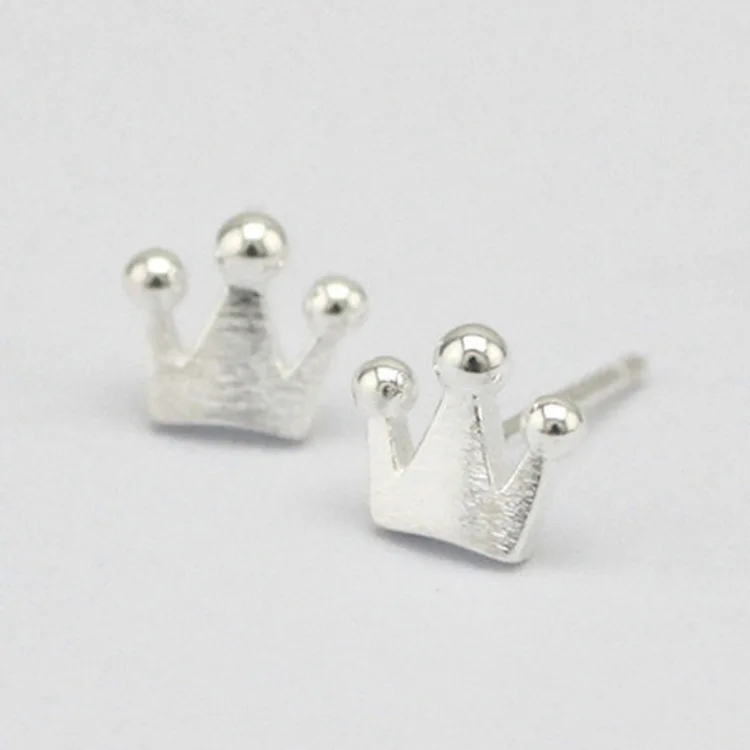 Модные серьги из чистого серебра 925 пробы с рисунком проволоки гвоздики короной