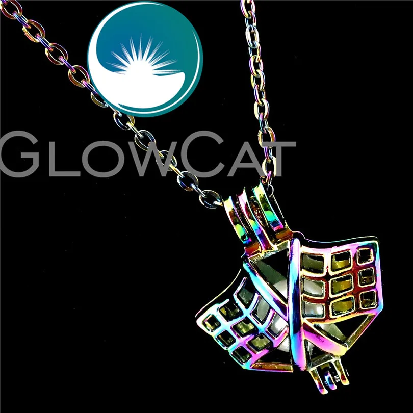 GLOWCAT R-C631 Multiolor флаги бусины с баннером Клетка подвеска духи, аэрозольный распылитель для ароматерапии, жемчужная клетка медальон Цепочки и ожерелья