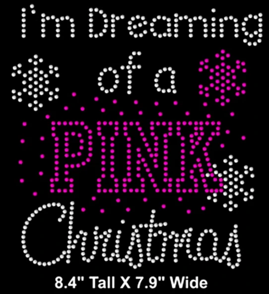 Бесплатная доставка я dreaming of a розовый рождественский стразы переводы мотив утюг