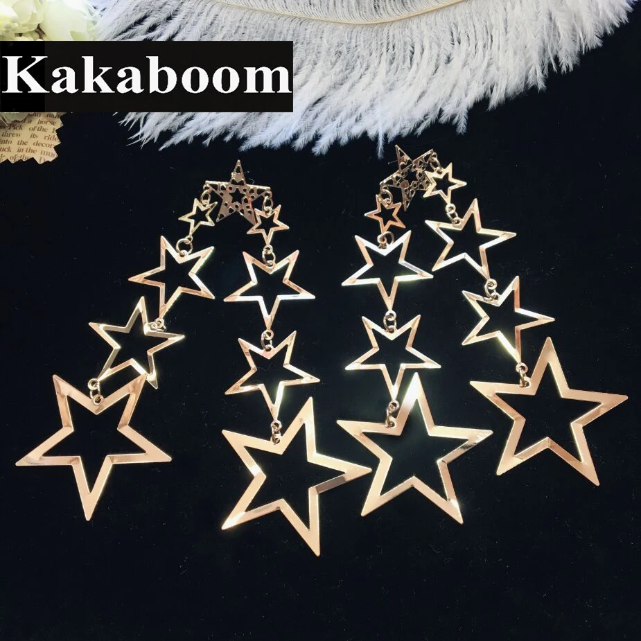 Kakaboom преувеличивать мерцание звезд серьги капли пятиконечная звезда