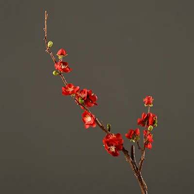 Wintersweet Red 1 комплект искусственная зимняя Calyx Canthus японская настенная висячая бамбуковая корзина дзен ваза для цветов домашний магазин офисное украшение 7color - Цвет: Wintersweet Red