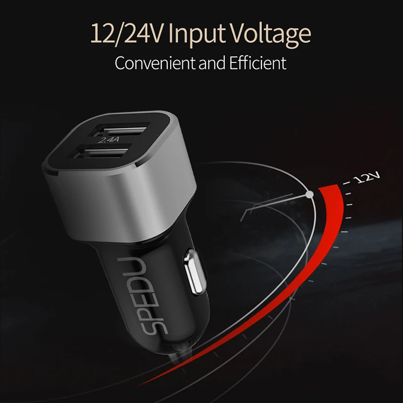 Автомобильное зарядное устройство с двумя USB портами 2 4 А|Зарядные устройства для