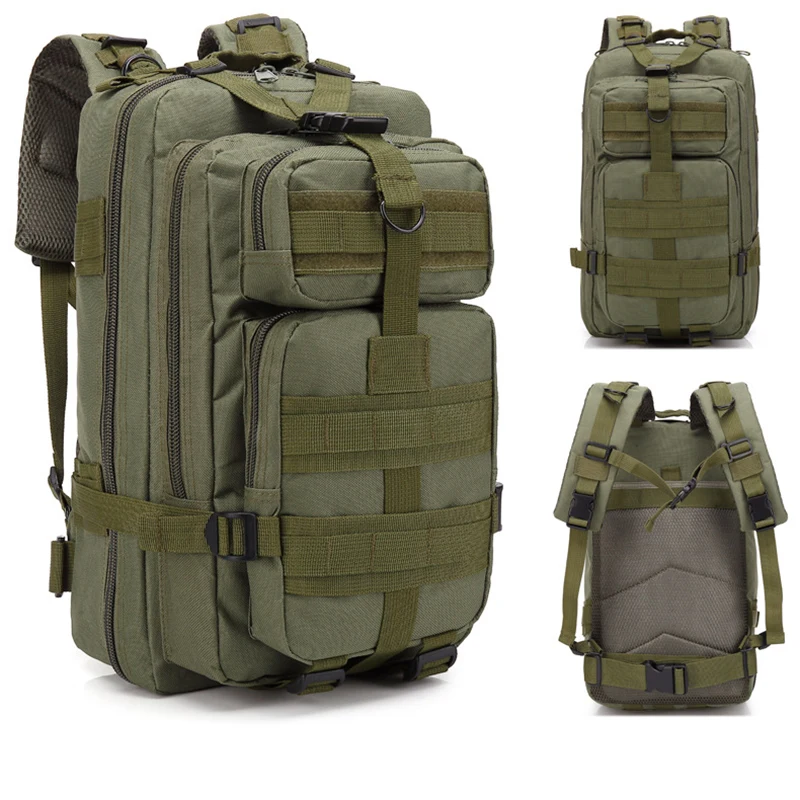 Армейский зеленый 25л Военный Тактический Рюкзак Molle, рюкзак для путешествий, для спорта на открытом воздухе, кемпинга, туризма, выживания, камуфляжная Сумка для страйкбола, Охотничья сумка - Цвет: Армейский зеленый