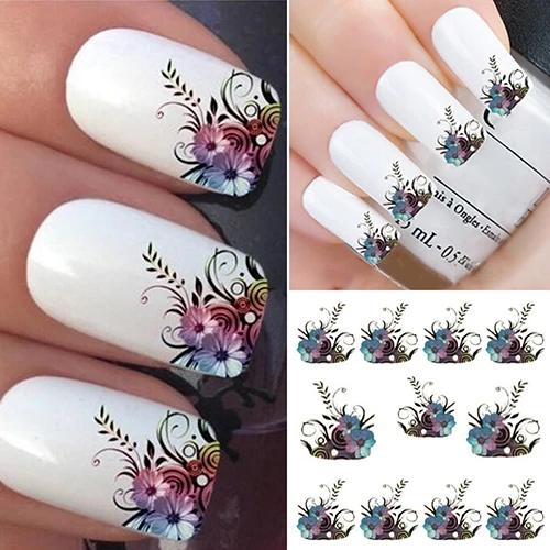 Наклейки для ногтей сделай сам лоза цветок Переводные картинки наклейки лист