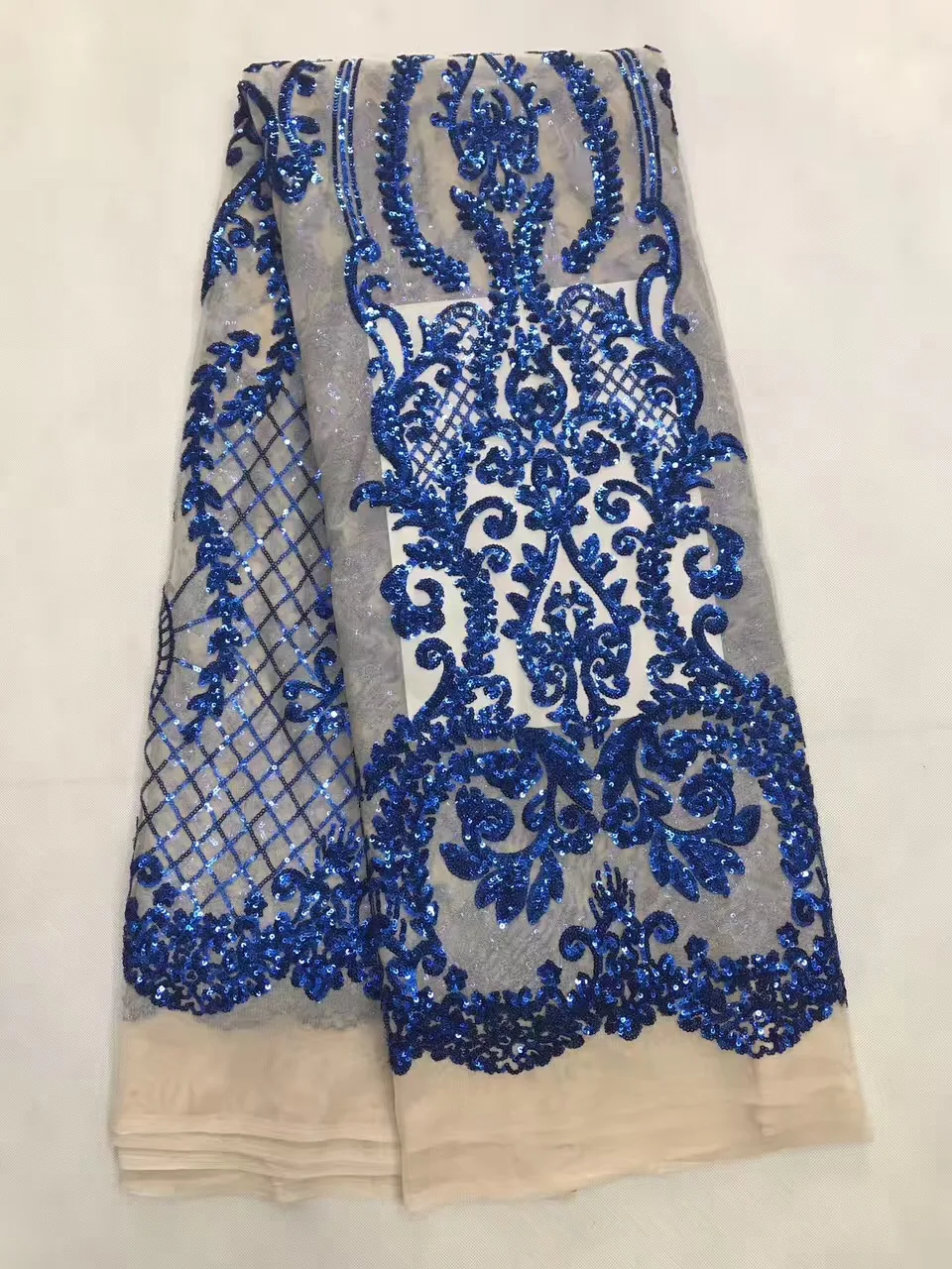 

High Quality African Lace Fabric Net 2017 French Lace Fabric Tulle with Pearl Gold Nigerian Lace Fabric for Wedding JL929