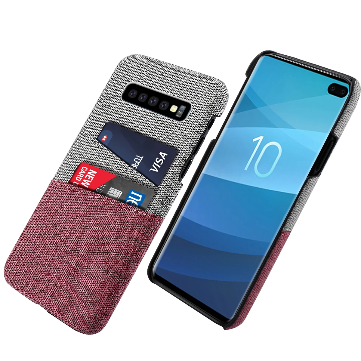 Для samsung Galaxy A80 A70 A60 A50 A40 A30 A20 A10 чехол Защитный тканевый чехол с 2 слотами для карт противоударный для S10 Plus
