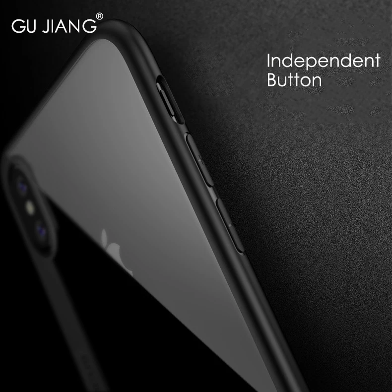 GU JIANG Роскошный прозрачный силиконовый защитный чехол HD для iPhone X Ультратонкий 10 |