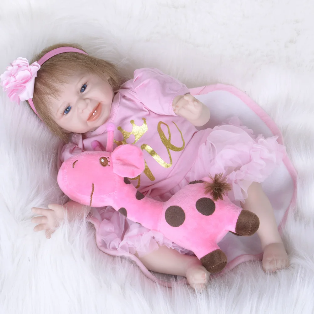 Тканевая силиконовая кукла Bebe Reborn 22 дюйма Реалистичная Коллекционная Кукла