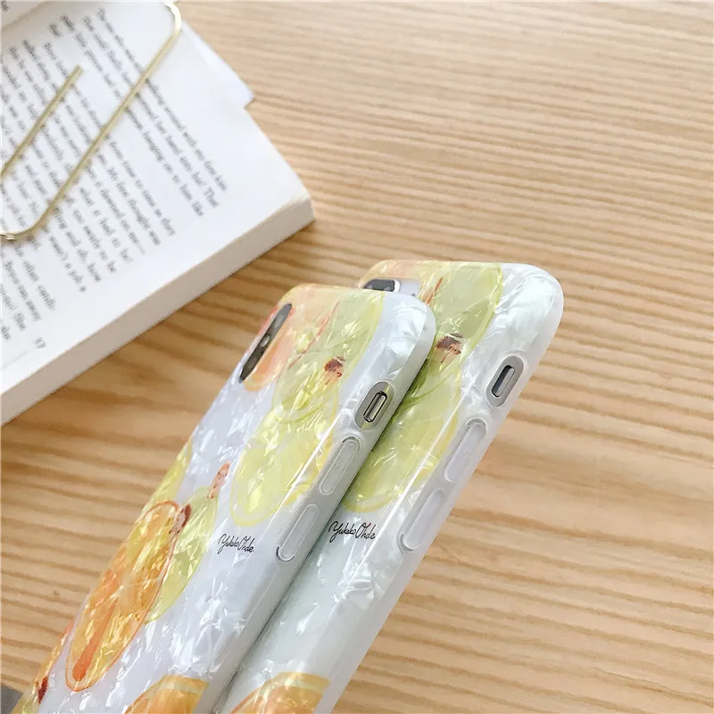 FLYKYLIN Peach Oranges Lemon Case For iphone 6 S X XS Max XR 6S 7 8 Plus Coque Cartoon Conch Shell Cover Soft IMD Silicone Capa |