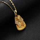 Очаровательная подвеска для мужчин и женщин, классическая золотая стразы, египетский фараон, ожерелье, аксессуары, ювелирные изделия, подарок, оптовая продажа