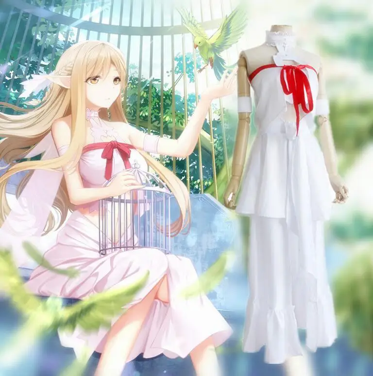 Аниме меч искусство онлайн игры Asuna Мультфильм Косплей Костюм Полный комплект