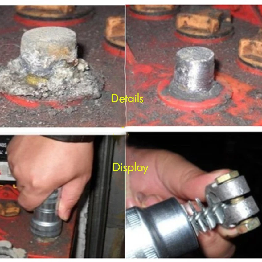 

Car Battery Steel Wire Cleaning Brush Cleaner Dirt Corrosion Battery Post Terminal Cable Cleaner Pile Head Hand Cleaning Brush