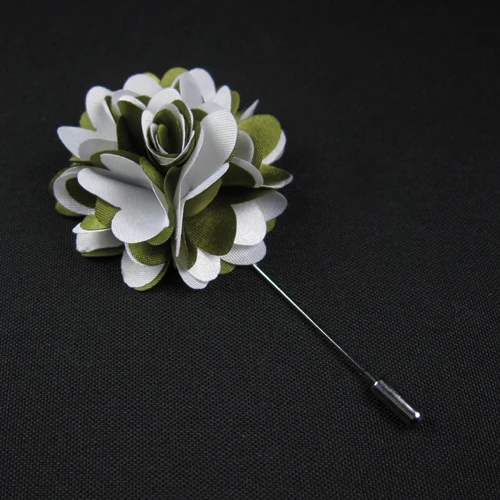 

24pcs/lot 6CM double color satin flowers with stick pin lapel pin brooch pin 18colors for your choose Free shipping