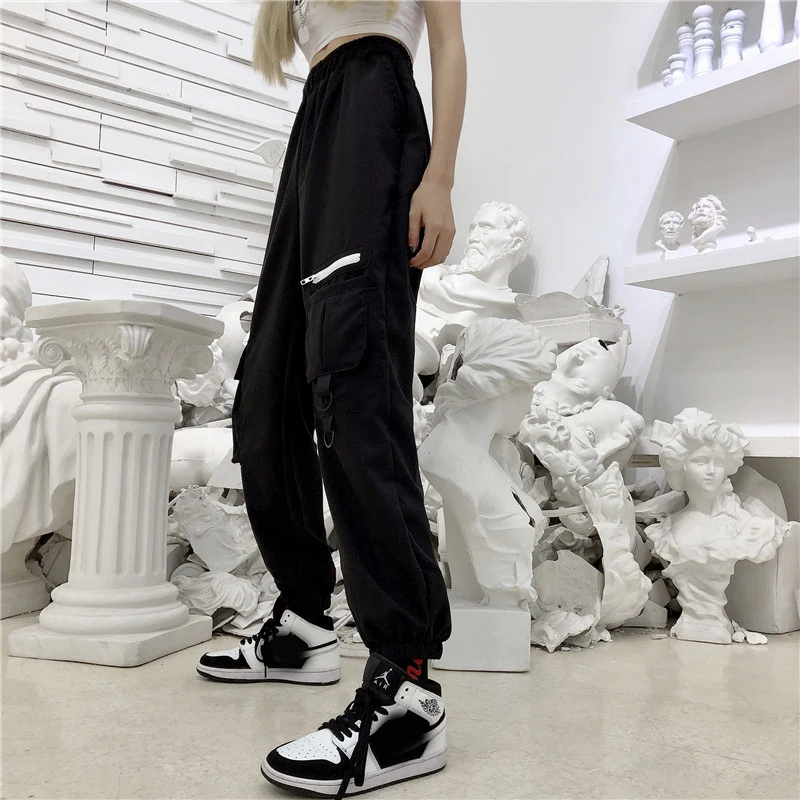 Уличная одежда женские брюки-карго повседневные однотонные брюки для бега с