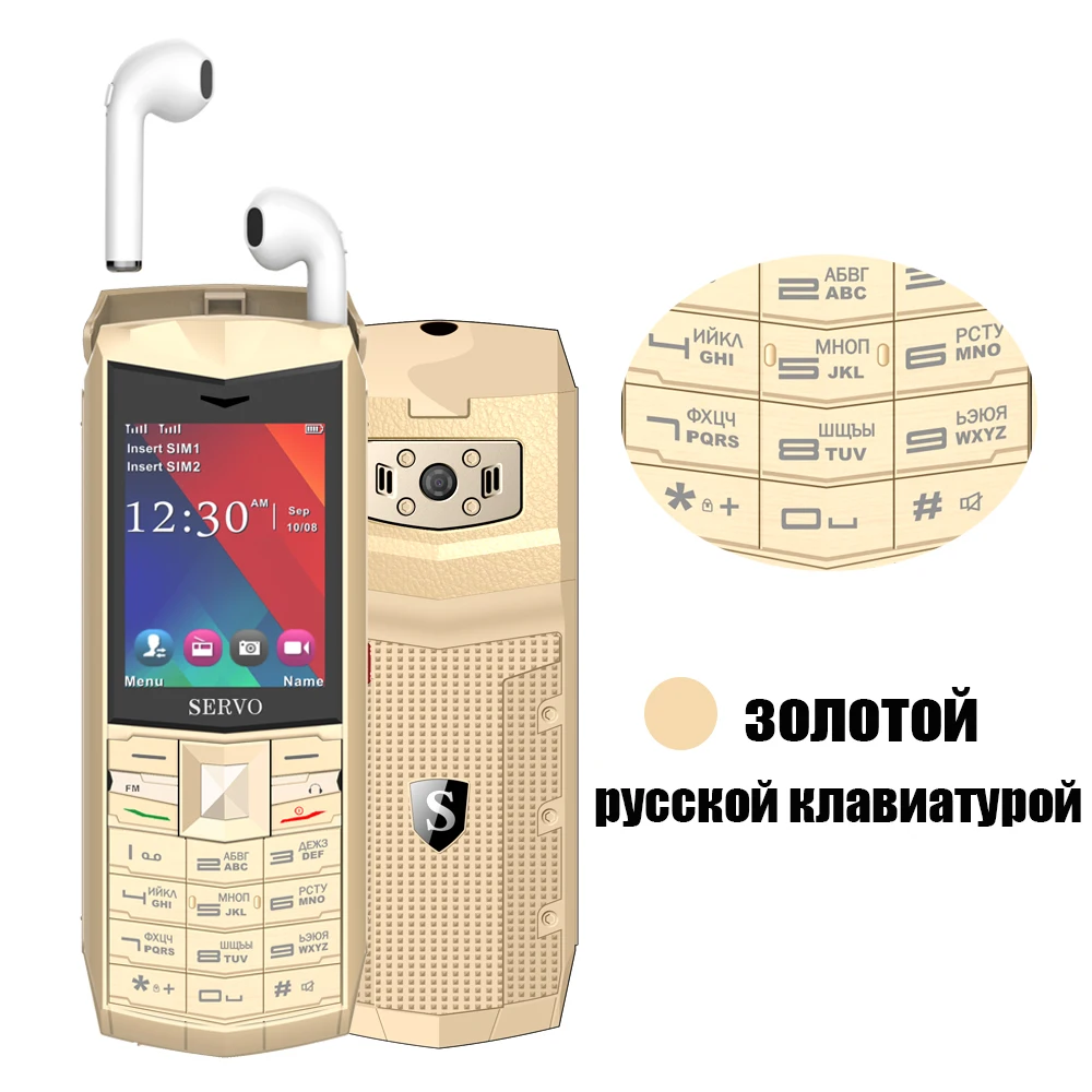 Новинка! SERVO R26 2," мобильный телефон с FM TWS 5,0 Bluetooth беспроводные наушники power Bank GSM GPRS GSM студенческий телефон для пожилых людей