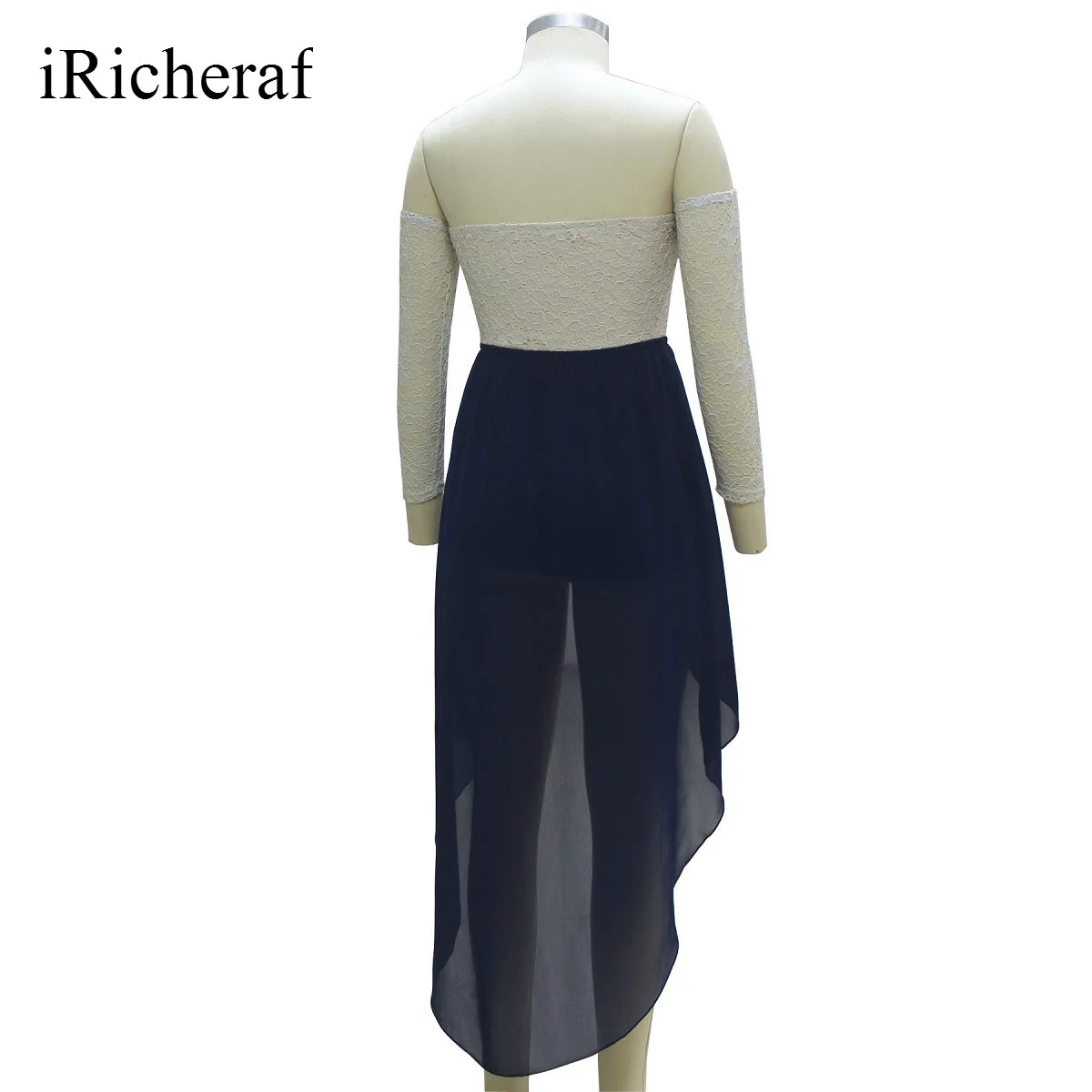 Для женщин с длинным рукавом платье Кружево Slash Средства ухода за кожей шеи плеча