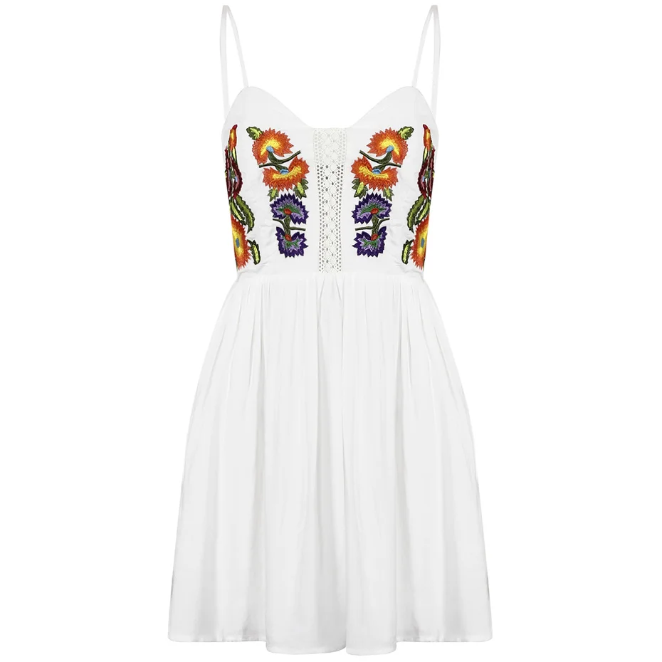 Цветы платье с вышивкой осень Новое поступление 2017 года Повседневное