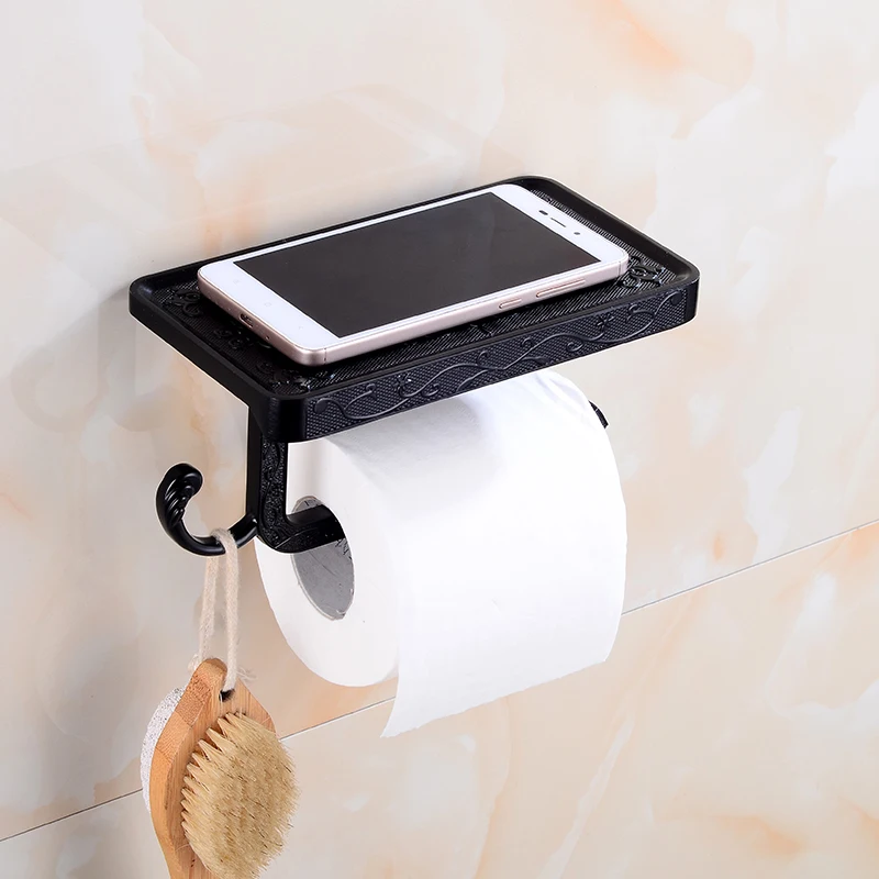 Bathroom Toilet Holder Paper Towel Hook And Phone Chrome/Gold Mount Hardware | Обустройство дома