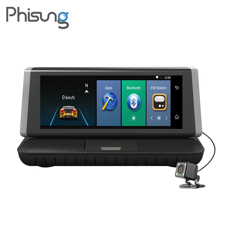Phisung E02 8 &quotсенсорный 4G Android wifi GPS Full HD 1080P видеорегистратор с двумя объективами