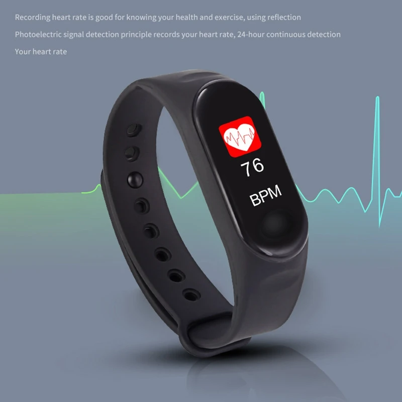 M3plus IPS Screen Smart Sport Fitness Bracelet IP68 Waterproof Blood Pressure Oxygen Activity Tracker For Men Women Watches | Электроника