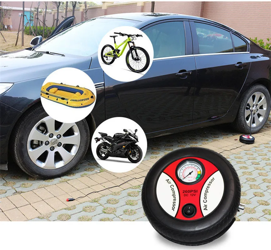 DC 12 V электрическая Автомобильная Накачка шин насос накачивание воздуха насосы для шин датчик давления в шинах компрессор Портативный для мотора велосипеда