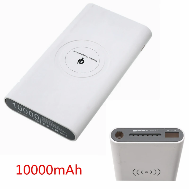 DIY 10000mAh Power Bank 2 in 1 Wireless Charger Case Portable No Battery Qi External |