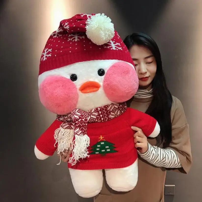 80 см Kawaii LaLafanfan плюшевая игрушка кафе утка мультфильм Милая Утка Мягкая кукла