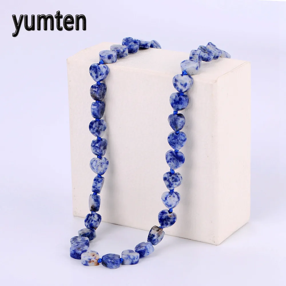 Yumten Blue Veinstone Love Heart Power ожерелье женский Кристальный ювелирный камень Zelda Vegan Sailor Moon