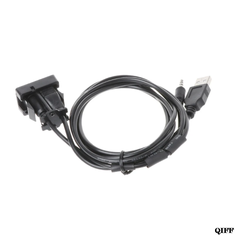 Автомобильный 3,5 мм AUX USB Удлинительный кабель, панель, разъем для наушников, адаптер для скрытого монтажа May06