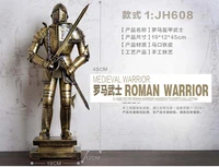 45cm large 2020 new gift top cool fashion office home shop bar decorative art retro iron roman armor warrior art statue js608