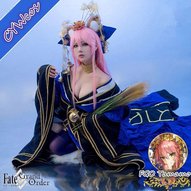 В наличии FGO Tamamo сценический Косплей Fate/Grand Order no Mae женский костюм для косплея