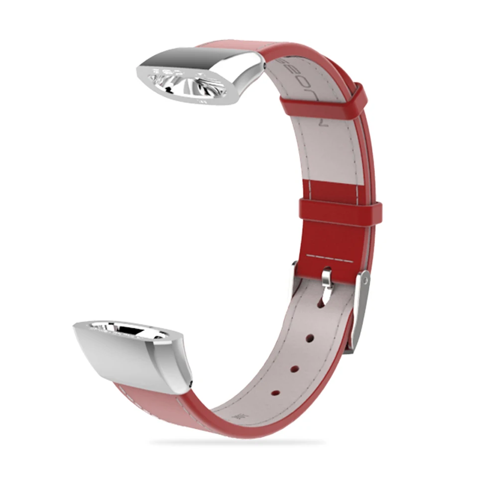 silver red Mijobs ремешок из натуральной кожи для huawei Band 2 Pro B29 B19 спортивный браслет умные часы Браслет Замена для huawei Band 2 ремешок - Цвет: silver red