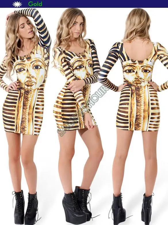 New Arrival Hot Women Sexy Personalized Long Sleeve Bodycon Dress Galaxy Digital Printing Sundress b15 SV000545 | Женская одежда