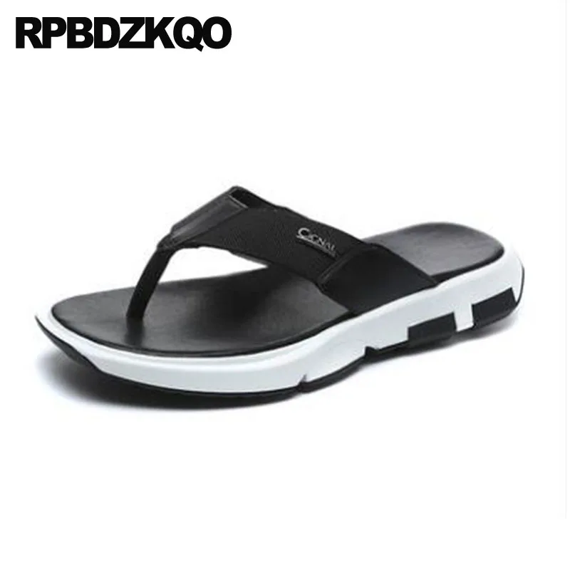 Slippers Mens Sandals 2021 Summer Outdoor Fashion Flat Leather Flip Flop Beach Open Toe Black Slides Men Shoes Slip On Casual