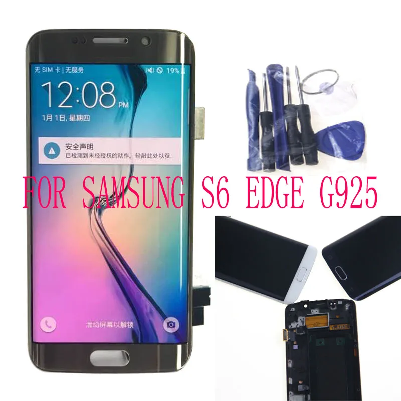 AMOLED для SAMSUNG Galaxy s6 edge G925 G925F G925I ЖК дисплей планшета Ассамблеи мобильного телефона