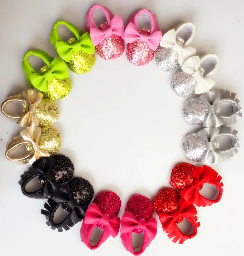 hot selling Tassels PU leather baby shoes st sequined Tong neutral infants's first walker toddler wholesale new |
