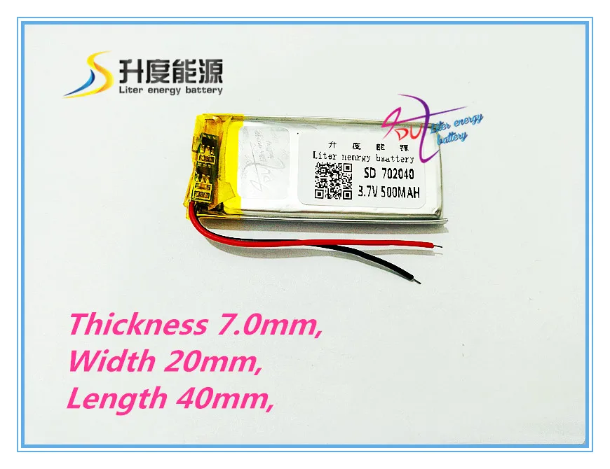 

The tablet battery 702040 3.7V 500mah Lithium polymer Rechargeable Battery with Protection Board For Google Project Glass